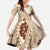 Bula Fiji Classic Masi Tapa Family Matching Tank Maxi Dress and Hawaiian Shirt Vintage Beige - Polynesian Pride