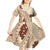 Bula Fiji Classic Masi Tapa Kid Short Sleeve Dress Vintage Beige - Polynesian Pride