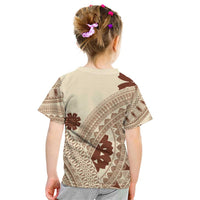 Bula Fiji Classic Masi Tapa Kid T Shirt Vintage Beige - Polynesian Pride