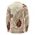 Bula Fiji Classic Masi Tapa Long Sleeve Shirt Vintage Beige - Polynesian Pride