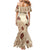 Bula Fiji Classic Masi Tapa Mermaid Dress Vintage Beige - Polynesian Pride