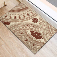 Bula Fiji Classic Masi Tapa Rubber Doormat Vintage Beige - Polynesian Pride