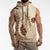 Bula Fiji Classic Masi Tapa Sleeveless Hoodie Vintage Beige - Polynesian Pride
