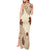 Bula Fiji Classic Masi Tapa Tank Maxi Dress Vintage Beige - Polynesian Pride