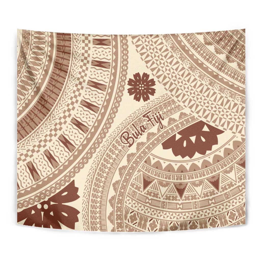 Bula Fiji Classic Masi Tapa Tapestry Vintage Beige - Polynesian Pride