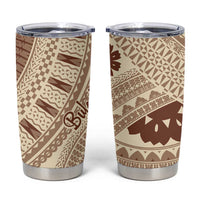 Bula Fiji Classic Masi Tapa Tumbler Cup Vintage Beige - Polynesian Pride