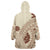 Bula Fiji Classic Masi Tapa Wearable Blanket Hoodie Vintage Beige - Polynesian Pride