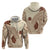 Bula Fiji Classic Masi Tapa Zip Hoodie Vintage Beige - Polynesian Pride