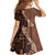 Bula Fiji Family Matching Long Sleeve Bodycon Dress and Hawaiian Shirt Tribal Masi Tapa - Brown LT7 - Polynesian Pride