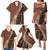 Bula Fiji Family Matching Puletasi Dress and Hawaiian Shirt Tribal Masi Tapa - Brown LT7 - Polynesian Pride