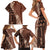 Bula Fiji Family Matching Short Sleeve Bodycon Dress and Hawaiian Shirt Tribal Masi Tapa - Brown LT7 - Polynesian Pride