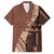 Bula Fiji Family Matching Short Sleeve Bodycon Dress and Hawaiian Shirt Tribal Masi Tapa - Brown LT7 Dad's Shirt - Short Sleeve Brown - Polynesian Pride