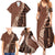 Bula Fiji Family Matching Summer Maxi Dress and Hawaiian Shirt Tribal Masi Tapa - Brown LT7 - Polynesian Pride