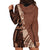 Bula Fiji Hoodie Dress Tribal Masi Tapa - Brown LT7 - Polynesian Pride