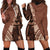 Bula Fiji Hoodie Dress Tribal Masi Tapa - Brown LT7 - Polynesian Pride