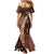 Bula Fiji Mermaid Dress Tribal Masi Tapa - Brown LT7 - Polynesian Pride