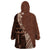 Bula Fiji Wearable Blanket Hoodie Tribal Masi Tapa - Brown LT7 - Polynesian Pride