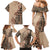 Bula Fiji Family Matching Mermaid Dress and Hawaiian Shirt Tribal Masi Tapa - Beige LT7 - Polynesian Pride