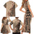 Bula Fiji Family Matching Short Sleeve Bodycon Dress and Hawaiian Shirt Tribal Masi Tapa - Beige LT7 - Polynesian Pride