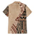 Bula Fiji Family Matching Tank Maxi Dress and Hawaiian Shirt Tribal Masi Tapa - Beige LT7 - Polynesian Pride