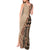 Bula Fiji Tank Maxi Dress Tribal Masi Tapa - Beige LT7 - Polynesian Pride