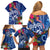 Guam Christmas Family Matching Off Shoulder Short Dress and Hawaiian Shirt Turtle Mix Tapa Felis Pasgua LT7 - Polynesian Pride