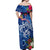 Guam Christmas Off Shoulder Maxi Dress Turtle Mix Tapa Felis Pasgua LT7 - Polynesian Pride