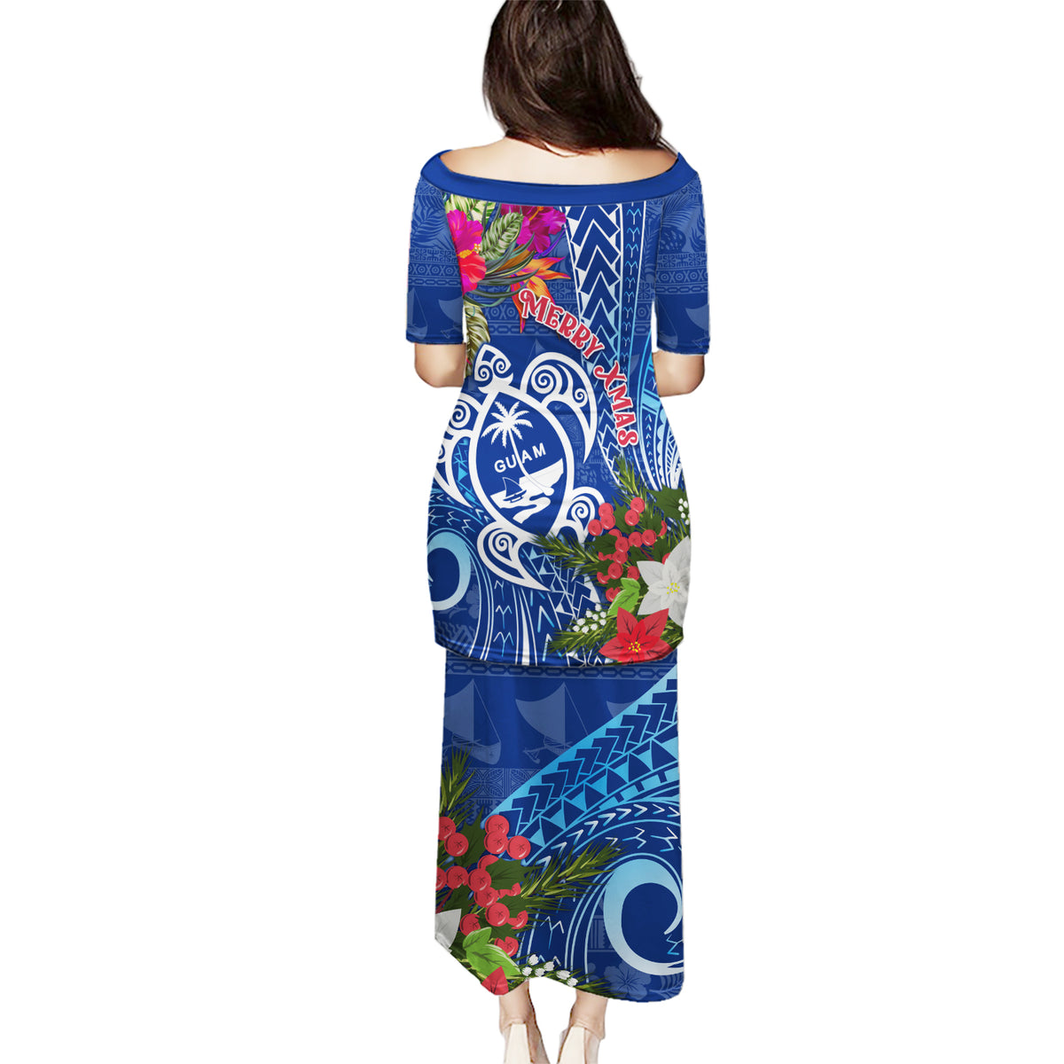 Guam Christmas Puletasi Turtle Mix Tapa Felis Pasgua LT7 - Polynesian Pride