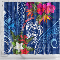 Guam Christmas Shower Curtain Turtle Mix Tapa Felis Pasgua LT7 - Polynesian Pride