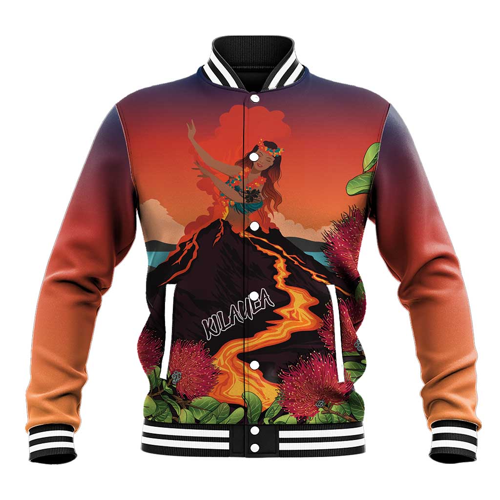 Hawaii Kilauea Volcano Baseball Jacket Pele Goddess LT7 Unisex Colorful - Polynesian Pride