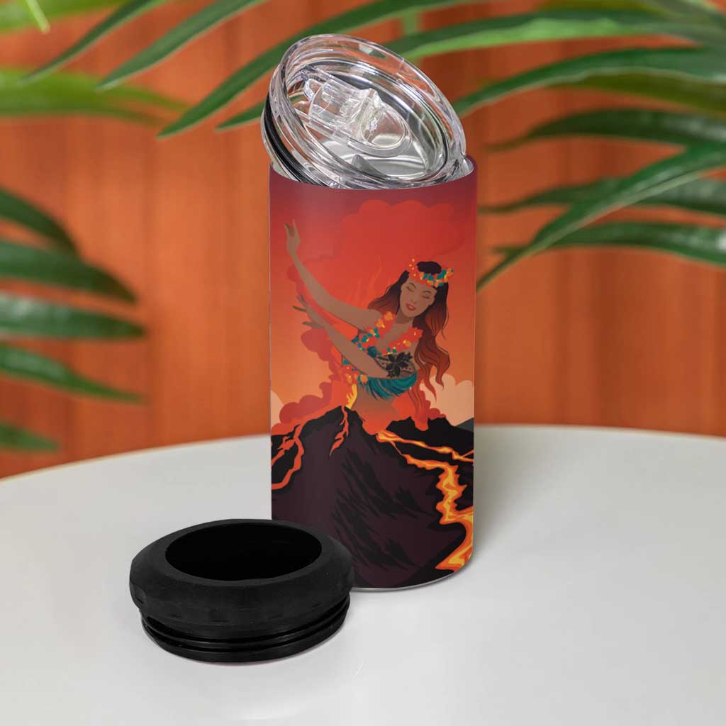 Hawaii Kilauea Volcano 4 in 1 Can Cooler Tumbler Pele Goddess