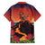 Hawaii Kilauea Volcano Family Matching Off The Shoulder Long Sleeve Dress and Hawaiian Shirt Pele Goddess