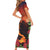 Hawaii Kilauea Volcano Family Matching Short Sleeve Bodycon Dress and Hawaiian Shirt Pele Goddess