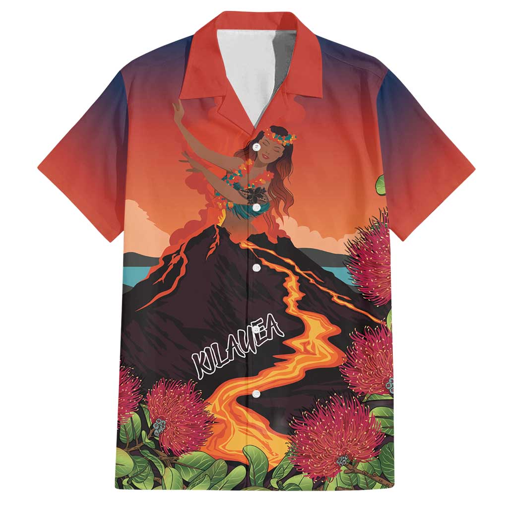 Hawaii Kilauea Volcano Family Matching Tank Maxi Dress and Hawaiian Shirt Pele Goddess