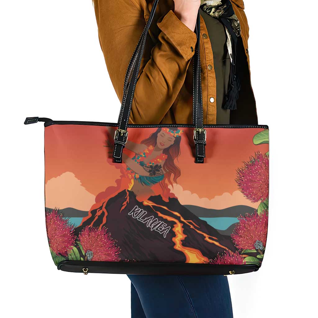 Hawaii Kilauea Volcano Leather Tote Bag Pele Goddess LT7 - Polynesian Pride