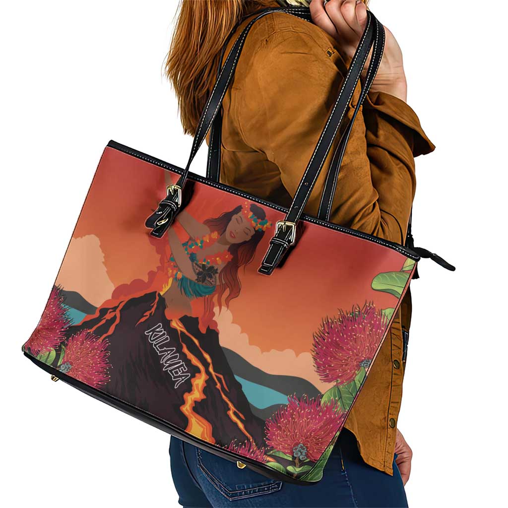 Hawaii Kilauea Volcano Leather Tote Bag Pele Goddess LT7 - Polynesian Pride