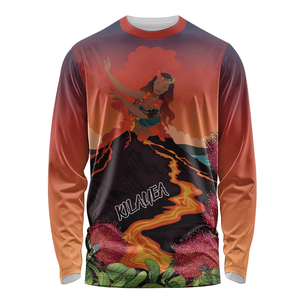 Hawaii Kilauea Volcano Long Sleeve Shirt Pele Goddess