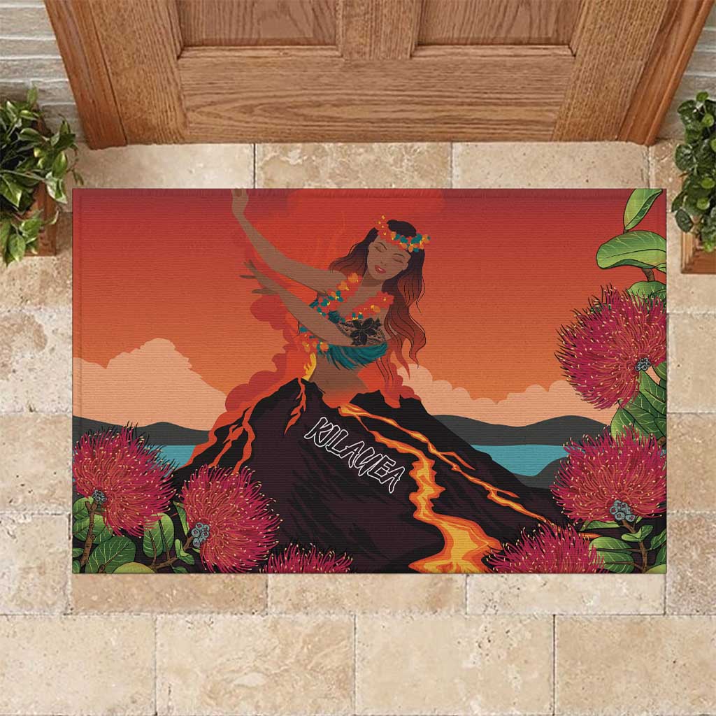 Hawaii Kilauea Volcano Rubber Doormat Pele Goddess LT7 Colorful - Polynesian Pride