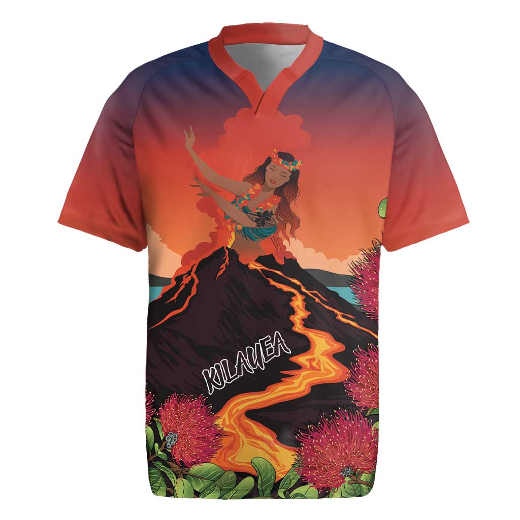 Hawaii Kilauea Volcano Rugby Jersey Pele Goddess LT7 Colorful - Polynesian Pride