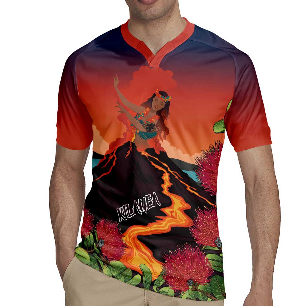 Hawaii Kilauea Volcano Rugby Jersey Pele Goddess LT7 - Polynesian Pride