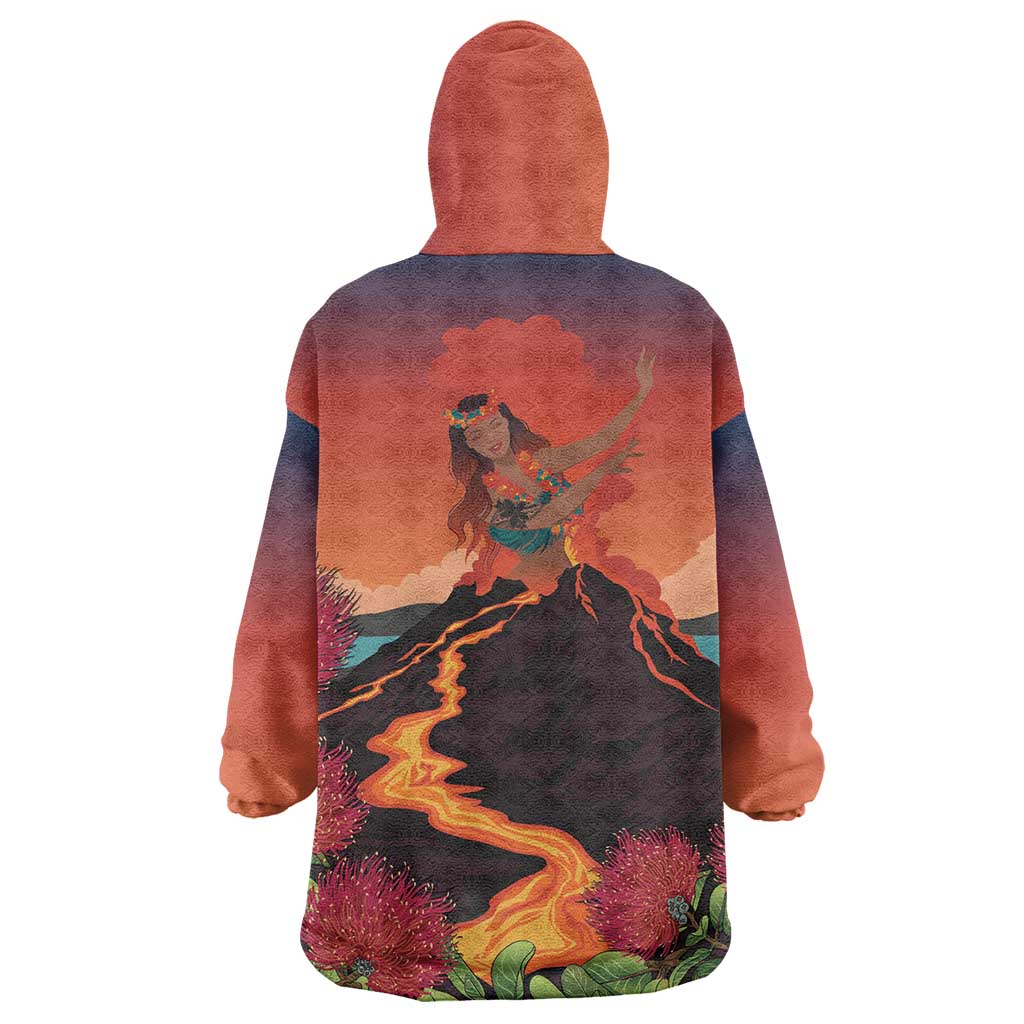 Hawaii Kilauea Volcano Wearable Blanket Hoodie Pele Goddess LT7 - Polynesian Pride