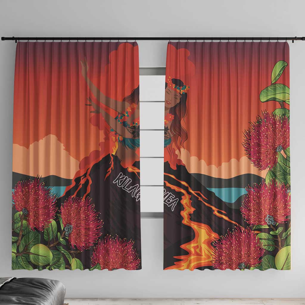 Hawaii Kilauea Volcano Window Curtain Pele Goddess LT7 With Hooks Colorful - Polynesian Pride
