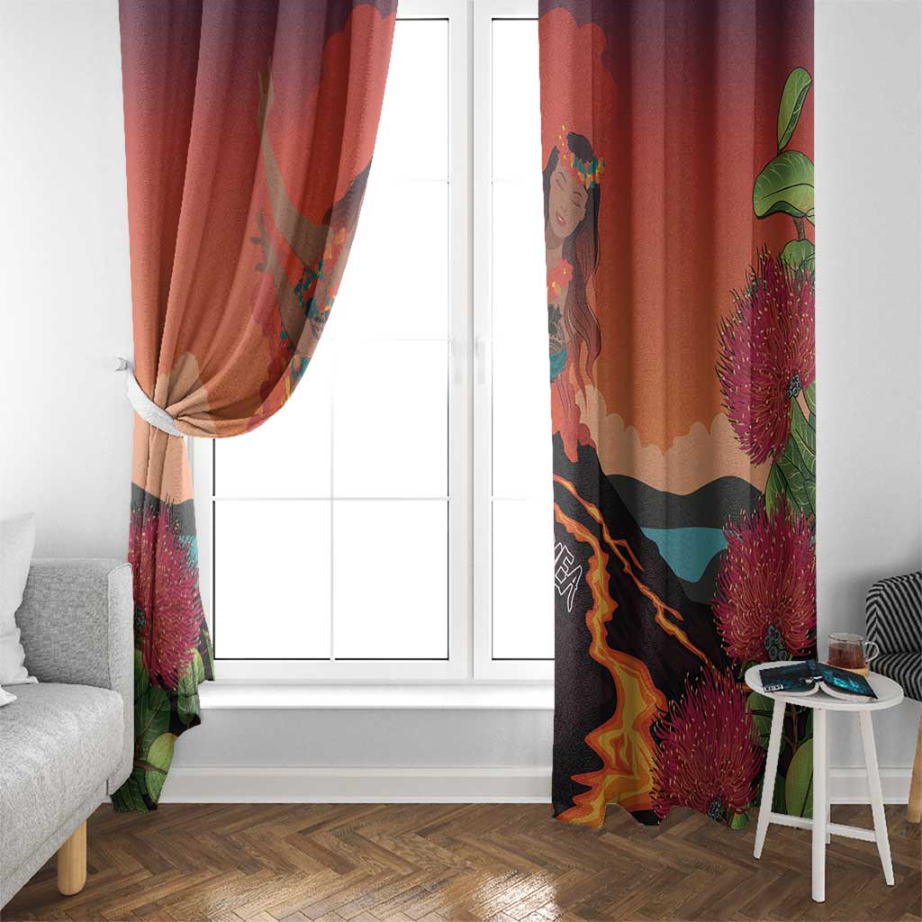Hawaii Kilauea Volcano Window Curtain Pele Goddess LT7 - Polynesian Pride