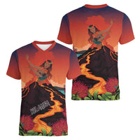 Hawaii Kilauea Volcano Women V-Neck T-Shirt Pele Goddess LT7 - Polynesian Pride