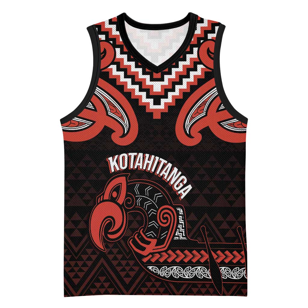 Maori Waitangi Basketball Jersey Kotahitanga Poutama Mix Whakairo - Polynesian Pride