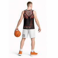 Maori Waitangi Basketball Jersey Kotahitanga Poutama Mix Whakairo - Polynesian Pride