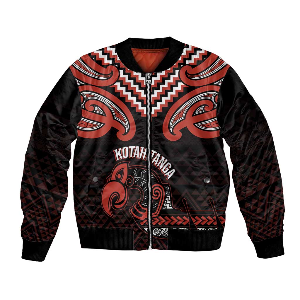 Maori Waitangi Bomber Jacket Kotahitanga Poutama Mix Whakairo - Polynesian Pride