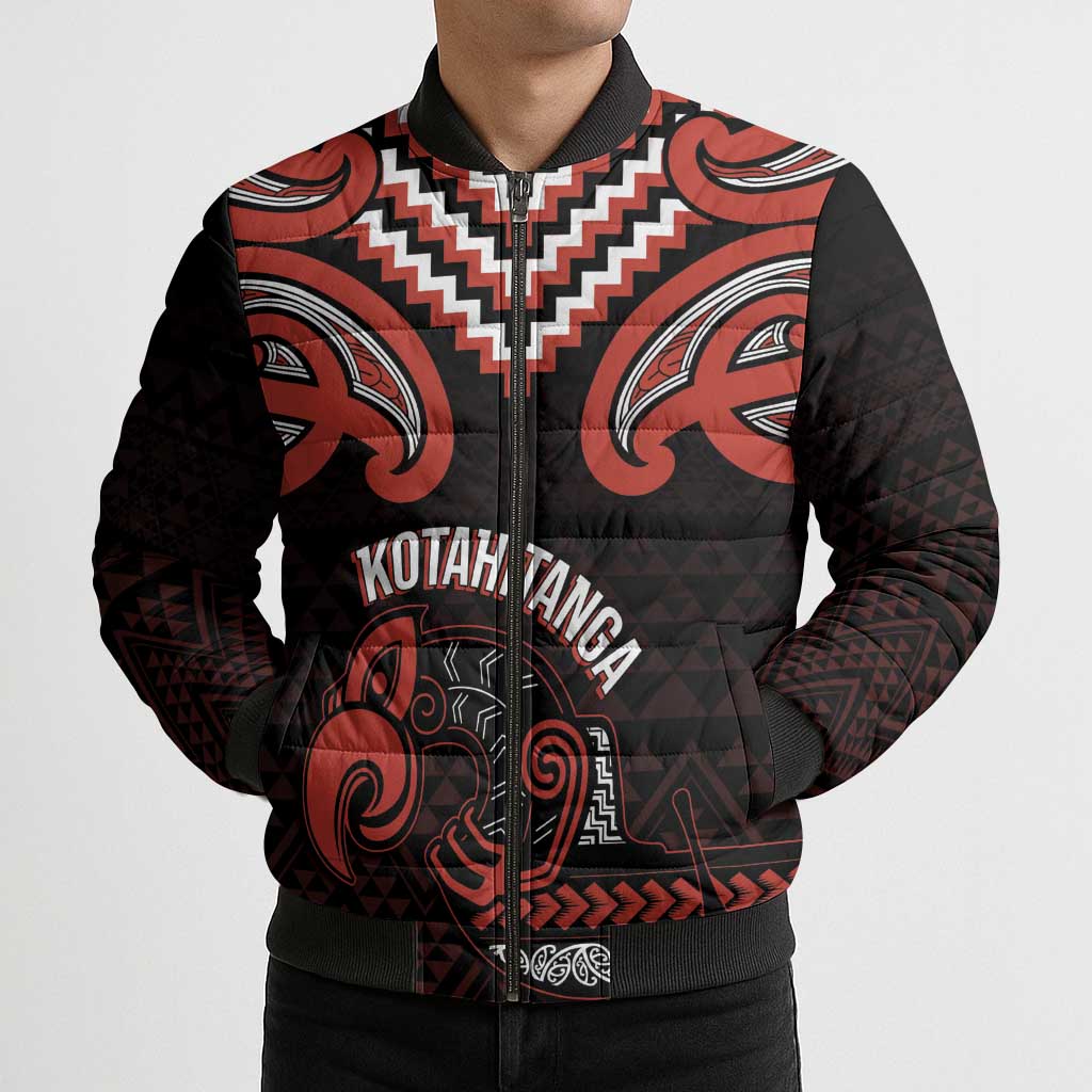 Maori Waitangi Bomber Puffer Jacket Kotahitanga Poutama Mix Whakairo - Polynesian Pride