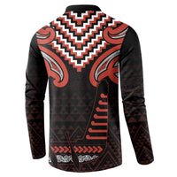 Maori Waitangi Button Sweatshirt Kotahitanga Poutama Mix Whakairo - Polynesian Pride