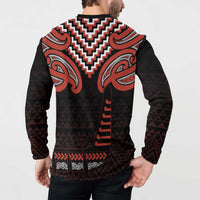 Maori Waitangi Button Sweatshirt Kotahitanga Poutama Mix Whakairo - Polynesian Pride